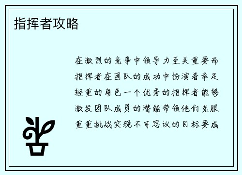 指挥者攻略